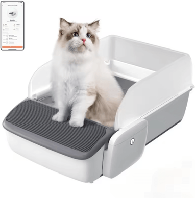 Inspire Picks Smart Self Cleaning Cat Litter Box Automatic Odor Free Litter Box With App Control & Anti Pinch Safety white