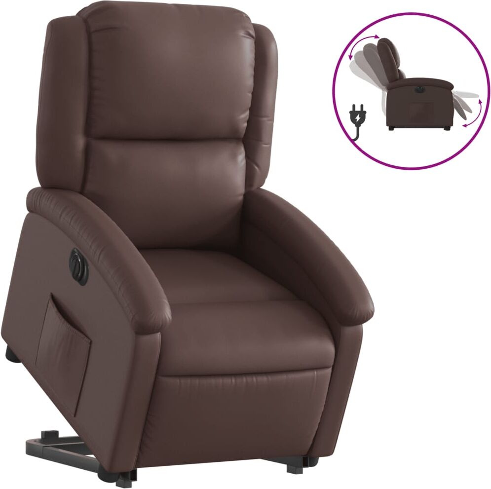 vidaXL Fauteuil inclinable électrique marron similicuir