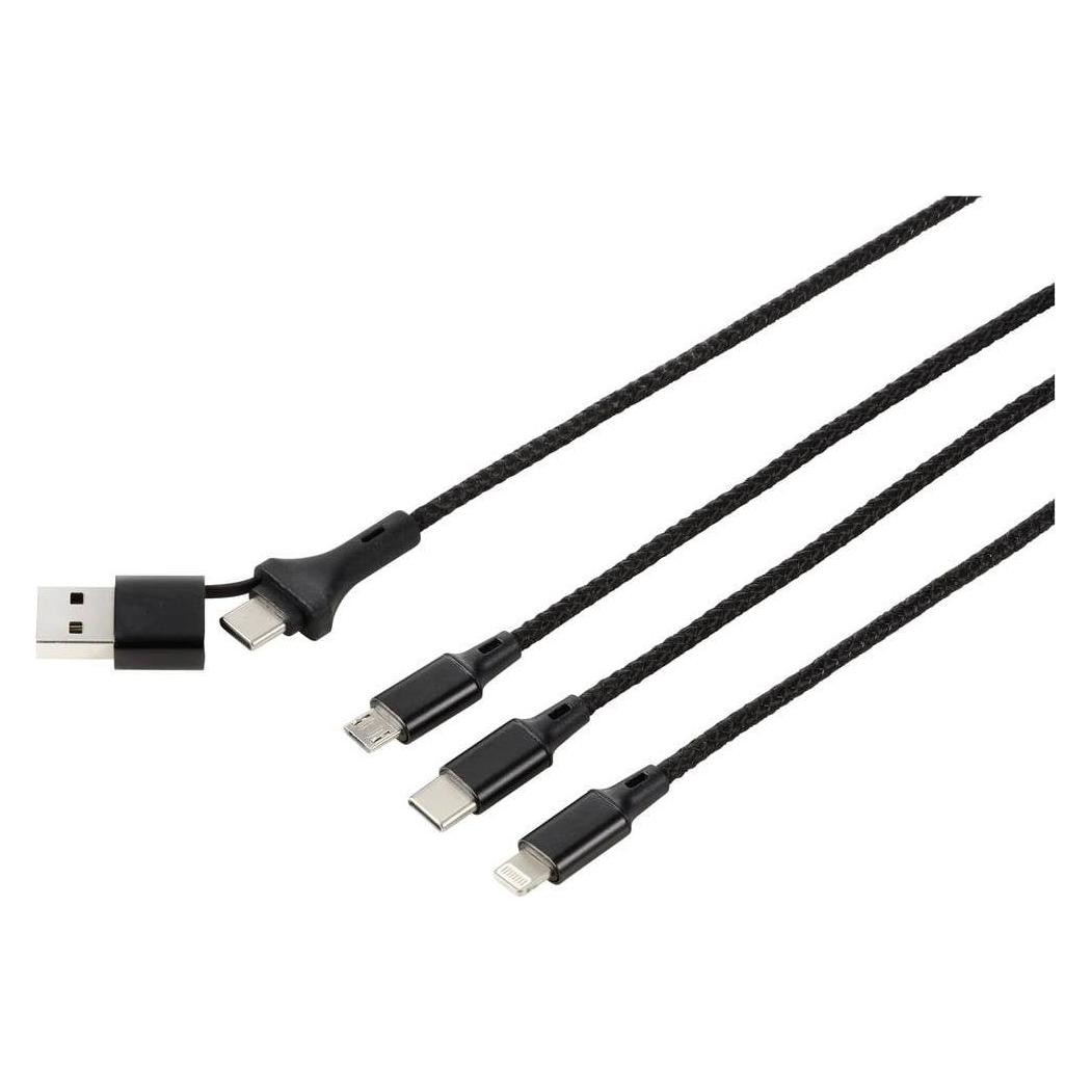 USB-Ladekabel USB 2.0 USB-A Stecker, USB-C Stecker, USB-Micro-B Stecker, Apple (2 m, USB 2.0, 10 W) (US203/2M)