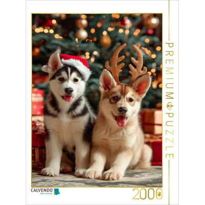 CALVENDO Puzzle Husky - Zauberhafte Weihnachtszeit | 2000 Teile Lege-Größe 90 × 67 cm Foto-Puzzle für glückliche Stunden, von , Calvendo Puzzle