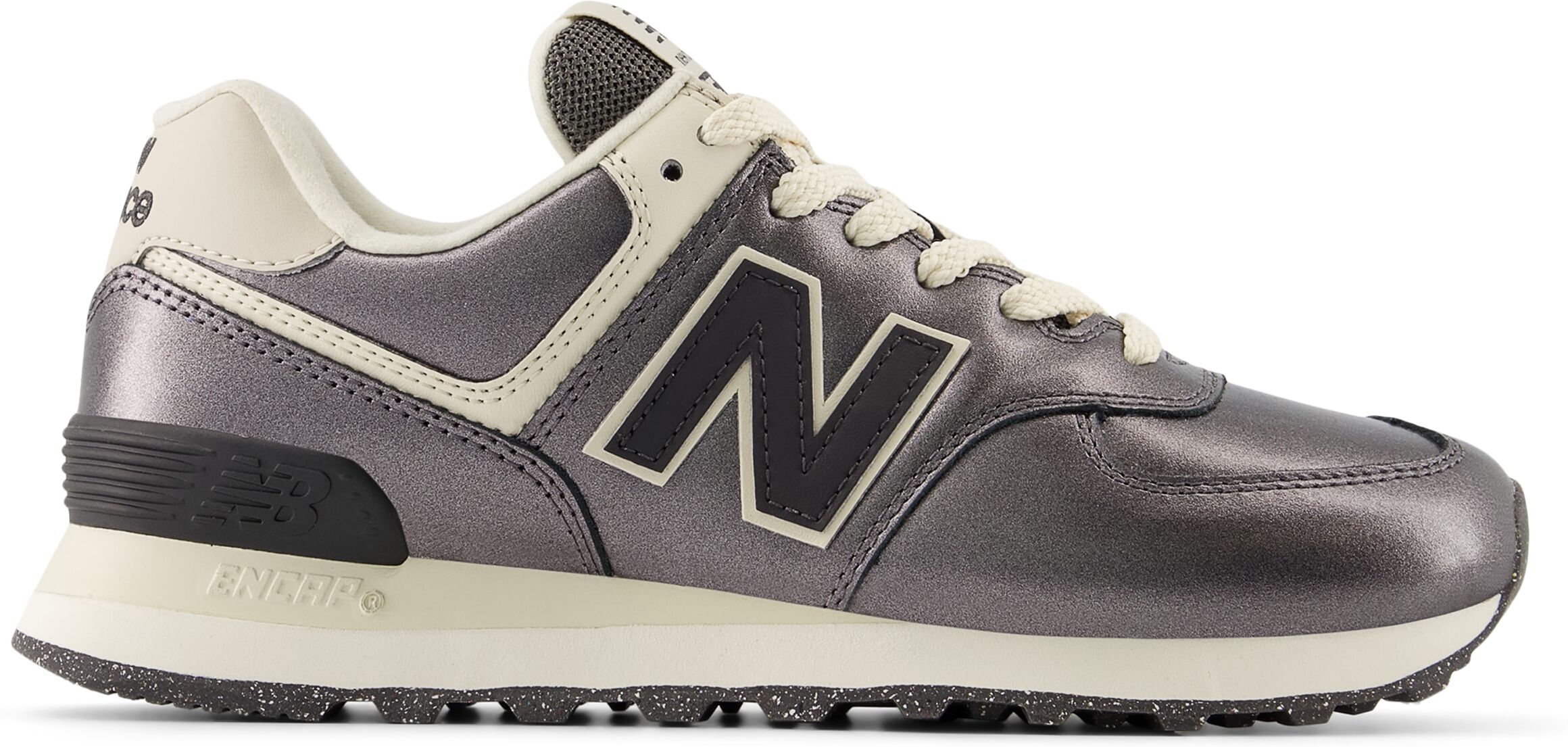 Sneaker NEW BALANCE "WL574", Damen, Gr. 37,5, silber (metallic bro), Leder, Textil, Schuhe Sneaker metallic bro 37,5
