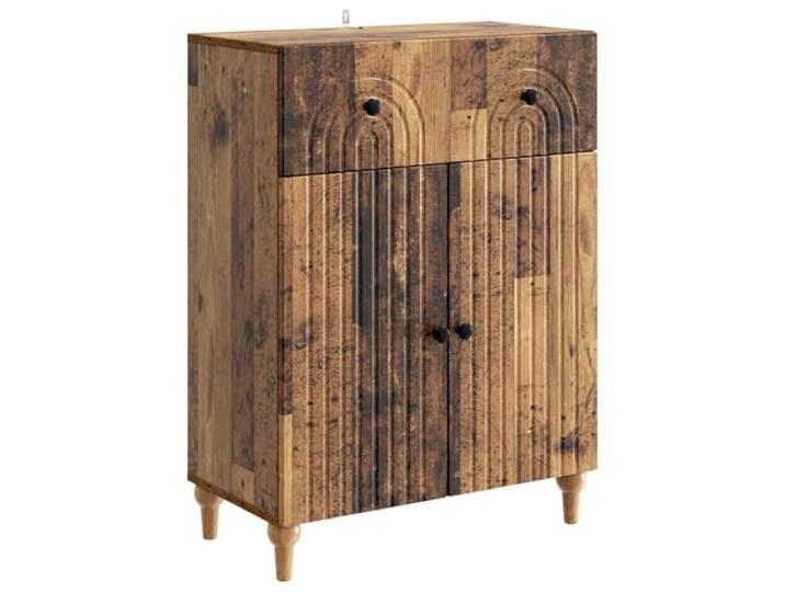 TEKGHUT Sideboard Altholz 66 x 34,5 x 90 cm Holzwerkstoff Für Küche, Esszimmer und Wohnzimmer, offene und geschlossene Fächer, 90°-Scharnier, pflegeleicht