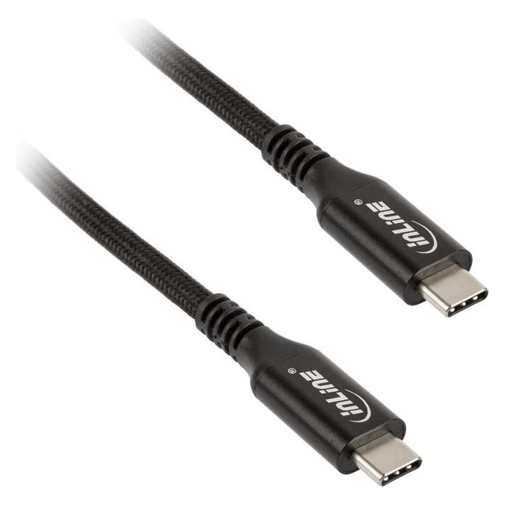 InLine USB-Kabel USB-C (M) bis USB-C (M) (1 m, USB 4, 100 W) (35901A)