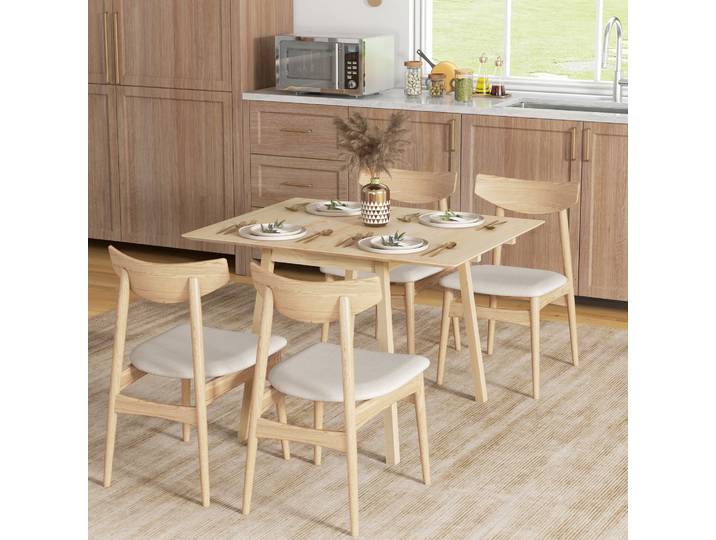 HOMCOM Table Cuisine Pliable Bois 2-4 Pers.