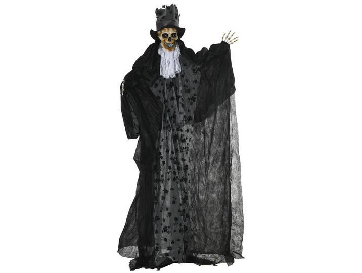 Outsunny 183Cm Halloween-Dekoration Gespenst Bräutigam In Lebensgröße Augenglühen, Schwarz, Kunststoff, 65x189x115 cm, Dekoration