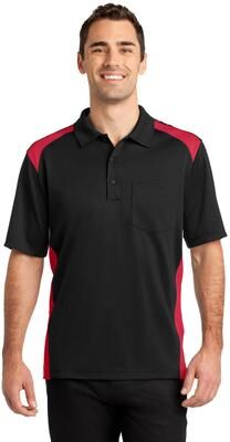 CornerStone CS416 Select Snag-Proof Two Way Colorblock Pocket Polo Shirt in Black/Red size 4XL   Polyester