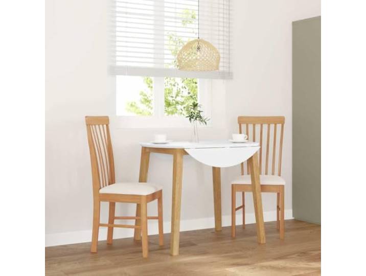 KTHLBRH Esszimmerstühle mit Kissen 2 STK. Massivholz Gummibaum Ergonomische Rückenlehne, langlebiges Gummibaumholz, vielseitig einsetzbar, natürliche Maserung
