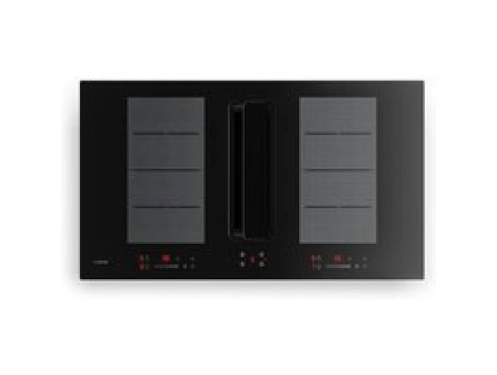 ChefFusion 90cm Plaque Induction avec Hotte Intégrée 4 Feux Noir
