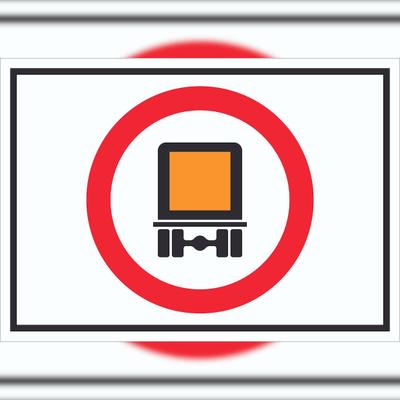 HB-Druck Verbot Kfz mit Gefahrgut Symbol Schild A6 (105x148mm)