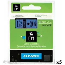 Dymo, Beschriftungsband, blaues D1-Band 45806 (S0720860) schwarzer Aufdruck (1.90 cm, Schwarz, Blau)
