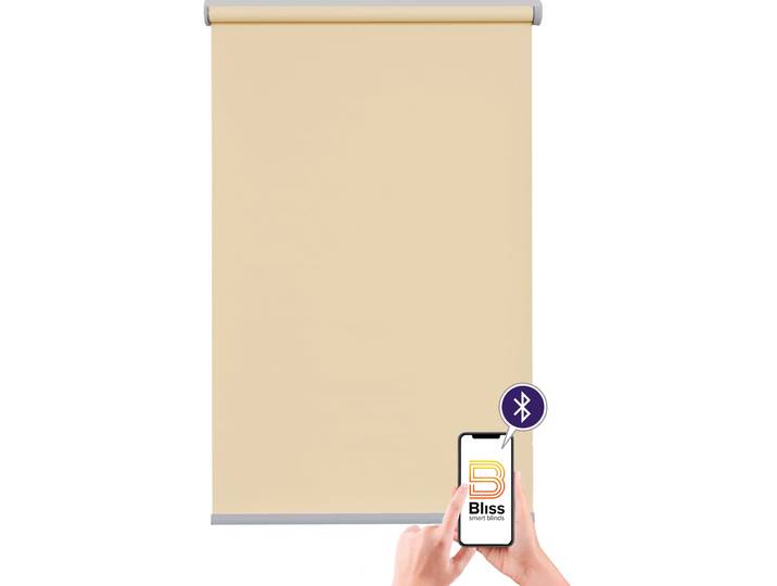 sunlines Las Vegas verdunkelnd Verdunkelung mit Bohren freihängend appgesteuert via Bluetooth, mit Motor und Akku, silberner Fallstab