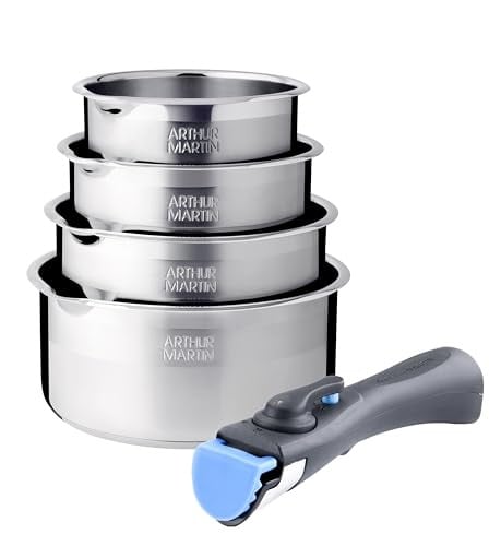 Arthur Martin AM7457 5-delige roestvrijstalen kookgerei set met afneembare handgreep