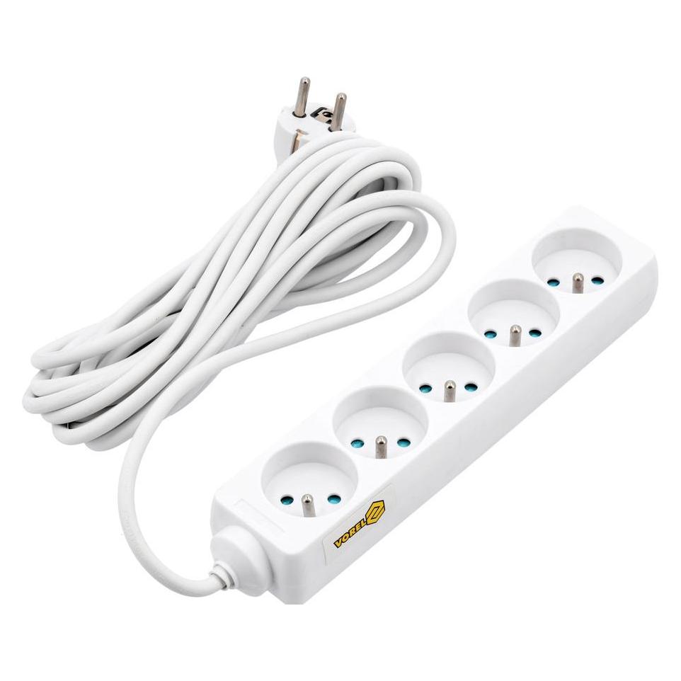 Toya Elektrisches Verlängerungskabel mit Erdung, 5 Steckdosen, 5 m, 72510 (5x, 5 m) (72510)