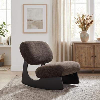 GREATPLANINC Curved Hollow Base Armless Rocking Accent Chair