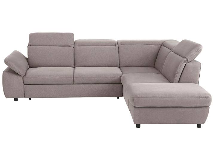 Ecksofa, Grau, 276x232 cm, Struktur Fein & Luxus-Microfaser, Mit Bettfunktion & Stauraum, Modern, Home-affaire