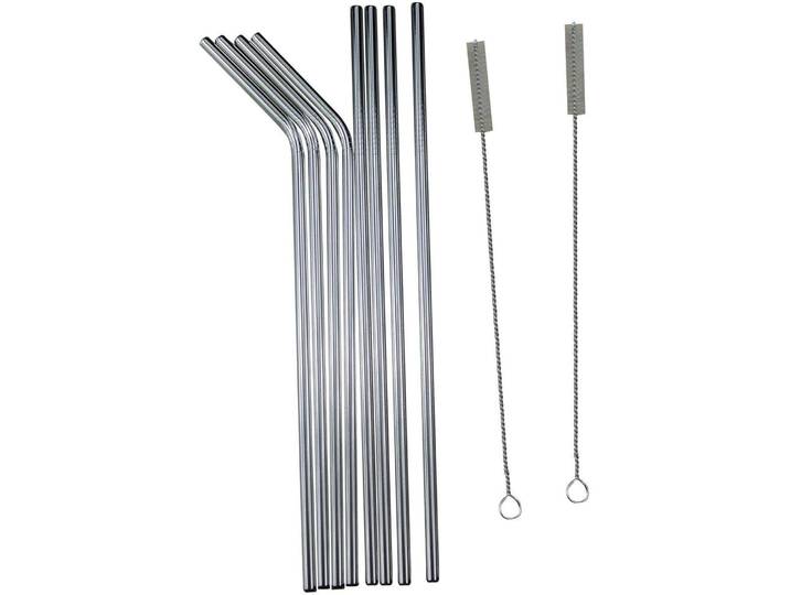 Strohhalm FTM Stainless 8stk. Silber - Trinkhalme