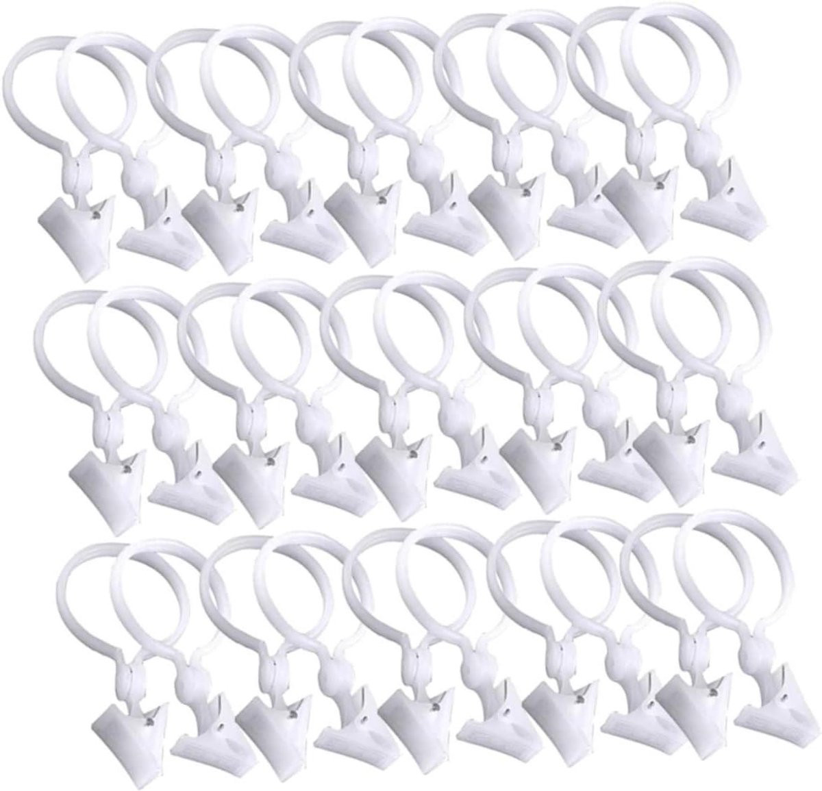 30 stuks Gordijn Clips - Ronde Haakjes - Wit