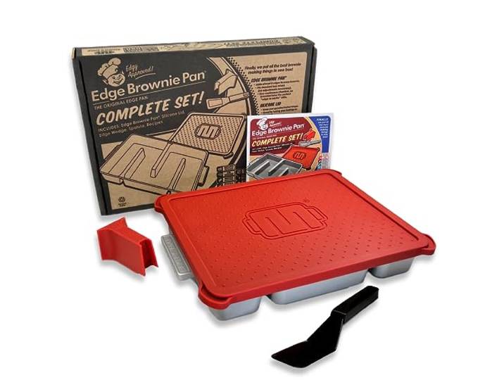 Edge Brownie Pfanne Komplett-Set (inkl. Pfanne, Deckel, Keil, und Spatel)