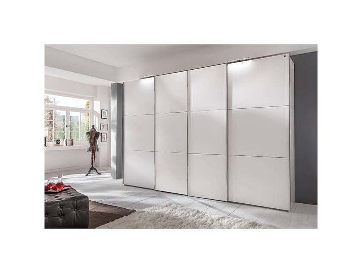 Schwebetürenschrank Level 36 D I 300 x 216cm Weiß/Hochglanz Weiß/Eiche Dekor