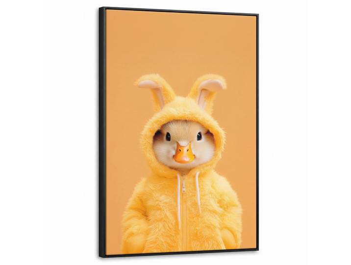 LEINWAND Bilder mit Rahmen - Osterhase - Kostüm - Ente - 60x90