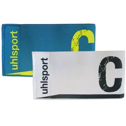2er Pack uhlsport Spielführerarmbinde cyan/weiß Junior