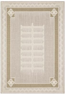 ROW Zarina Modern Geometric Medallion Beige / Tan Indoor/Outdoor Area Rug
