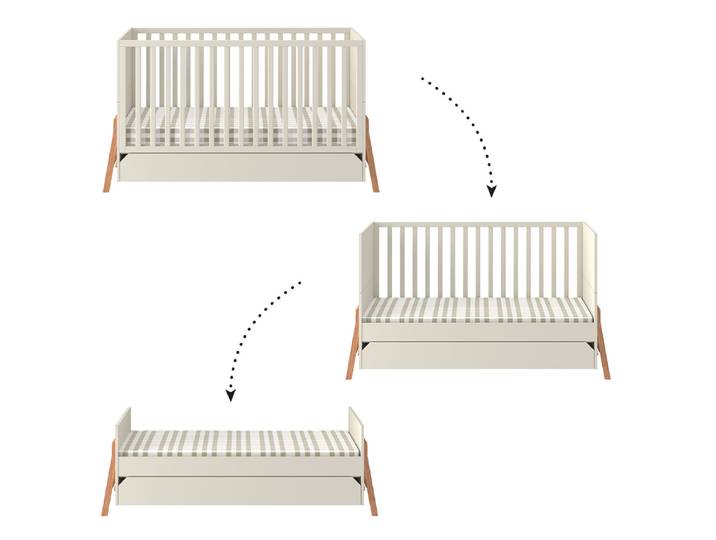 Lit évolutif 70x140 tiroir inclus Bellamy Lotta Cachemire