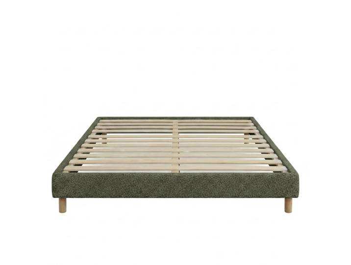 Lit avec sommier en bouclette olive 180x200 cm