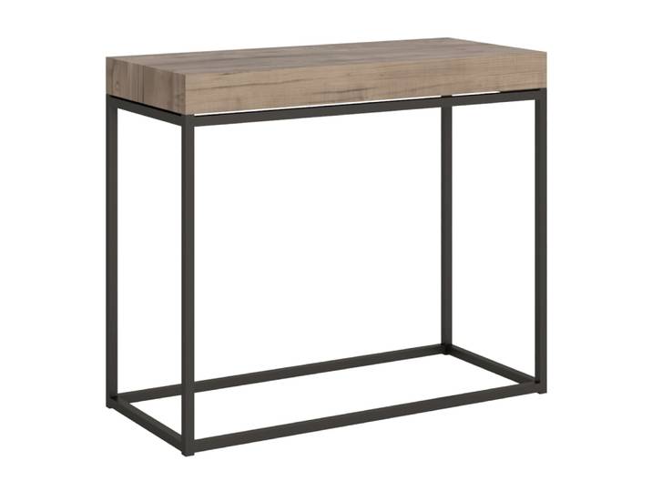 Console extensible effet bois chêne nature 90x40/196 cm