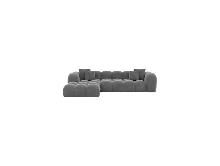 4-Sitzer Design Ecksofa „Alba“ mit Samtbezug Samtbezug Dunkelgrau BLOOMINGLOFT Collection