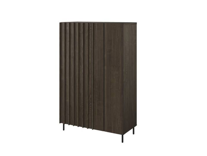 Compleo Kommode mit Lamellen, Industriell Design, 2 Türen, Kommode mit Drehtüren
