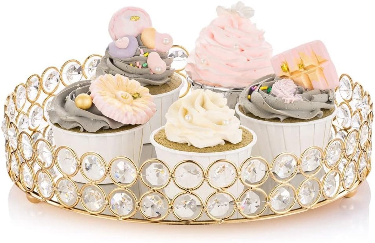 Decoratieve Spiegel Tray van 25 cm: Elegante Crystal Tray voor Parfum, Sieraden en Make-up