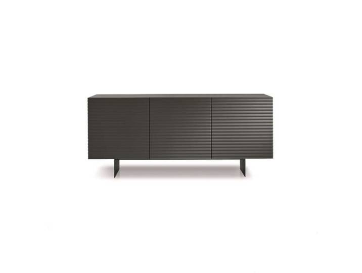 Buffet - ARISA - 3 portes - MDF laqué - corps mélaminé anthracite