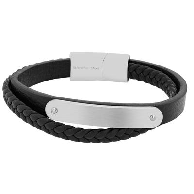 Armband ADELIA´S "Armband aus Leder 21,5 cm", schwarz, Armbänder, Damen, 22cm, Leder, Armband, Schöne Geschenkidee zum Muttertag