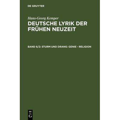 Sturm und Drang, Gebundene Ausgabe von Hans-Georg Kemper, De Gruyter, 978-3-484-10749-6