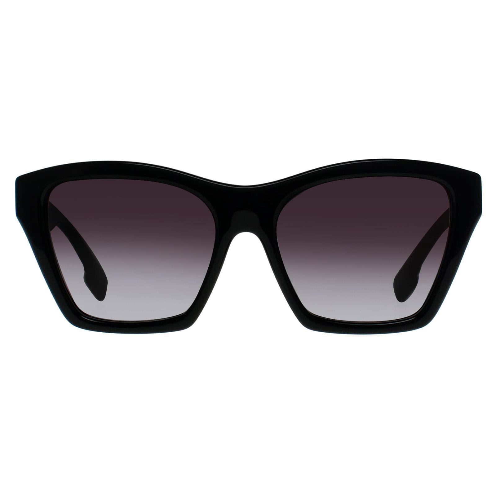 Burberry Sonnenbrille mit dunkelgrauen Gläsern und schwarzer Struktur