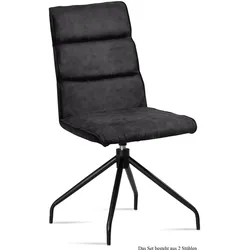 ESSZIMMERSTUHL drehbar (2er-Set) Domini 47x92x60 Schwarz/Anthrazit