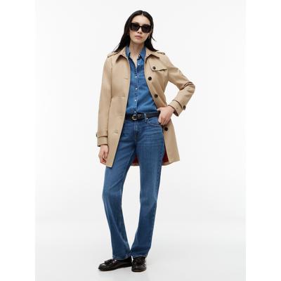 Langjacke TOMMY HILFIGER "HERITAGE SINGLE BREASTED TRENCH", Damen, Gr. S (36), beige, Web, Obermaterial: 100% Baumwolle, unifarben, tailliert Po-bedeckend, 2-Naht-Ärmel gerader Abschluss, Jacken Langjacke, mit den typischen Trenchcoat-Details,...