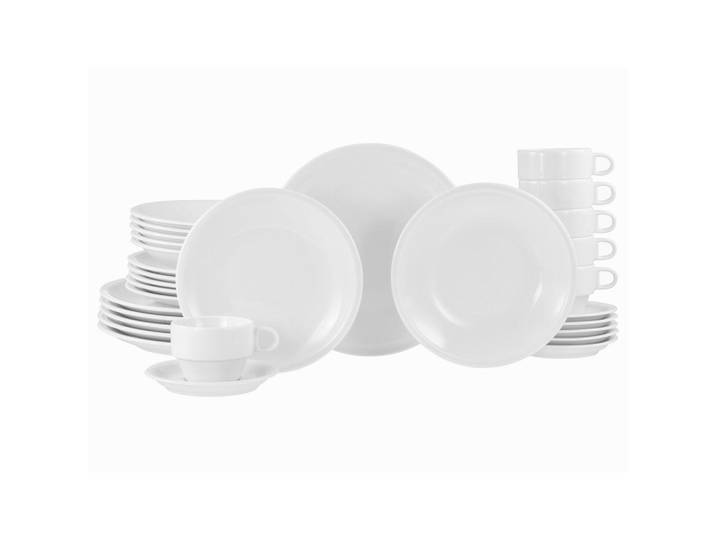 Creatable Kombiservice Milano, Weiß, Keramik, 30-teilig, 180 ml,180 ml, lebensmittelecht, stapelbar, Geschirr, Geschirrsets, Kombiservice