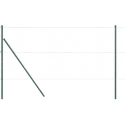 vidaXL Zaunpfosten 7 pcs Grün Stahl