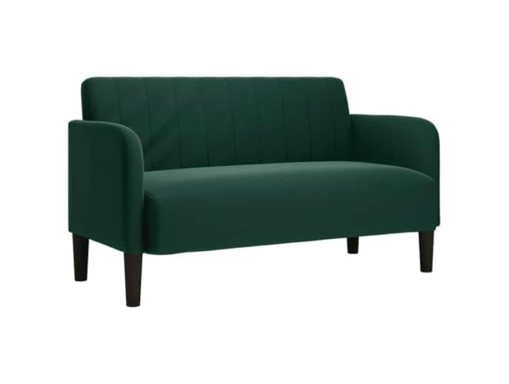 TEKGHUT Zweisitzer-Sofa Dunkelgrün 109 cm Samt Samtstoff, Schaumstoff und Feder, Sperrholzrahmen, stützende Beine, Sperrholz-Armlehnen, moderne und traditionelle Innenräume