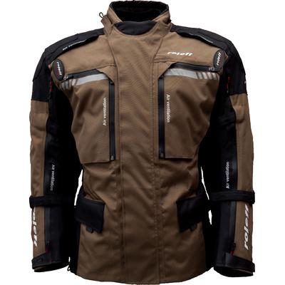 Motorradjacke ROLEFF "Enduro" Gr. L, braun, Jacken, L, Obermaterial: 100% Polyester, mit Protektoren, optimale Belüftung
