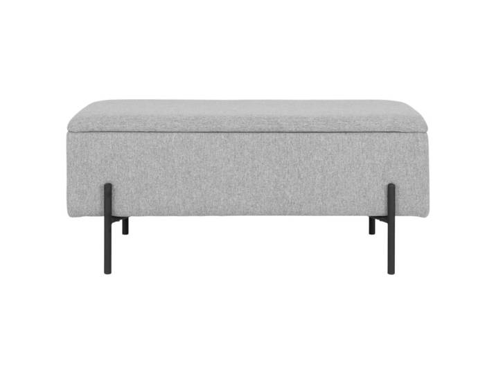 Banc avec rangement en tissu gris 95 cm