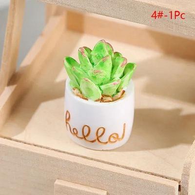 Uplift Essentials Miniature Potted Plant Flower Vase Enchanting Dollhouse Micro Ornament style 4