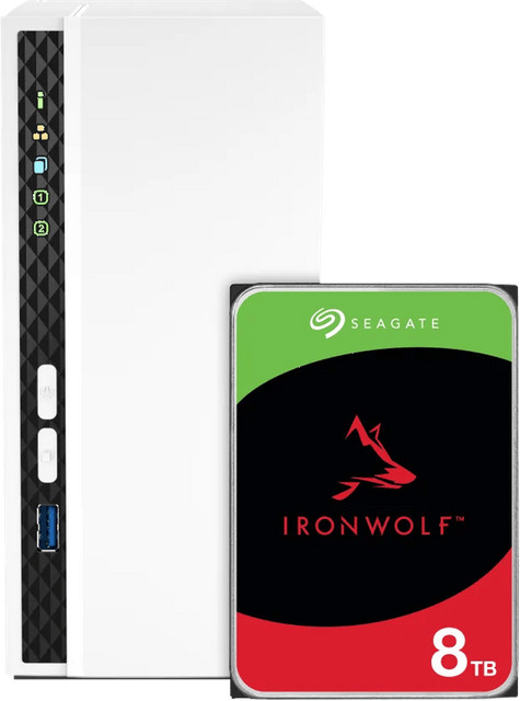 QNAP TS-233 NAS met Seagate Ironwolf 8TB harde schijf
