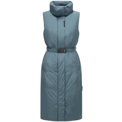 Steppweste NAVAHOO "Abendlied XIV", Damen, Gr. M (38), blau (rauchblau), Obermaterial: 100% Polyester. Innenfutter: 100% Polyester. Wattierung: 100% Polyester, gerade kniebedeckend, hoch geschlossener Ausschnitt, Westen Steppweste, Ärmellose...