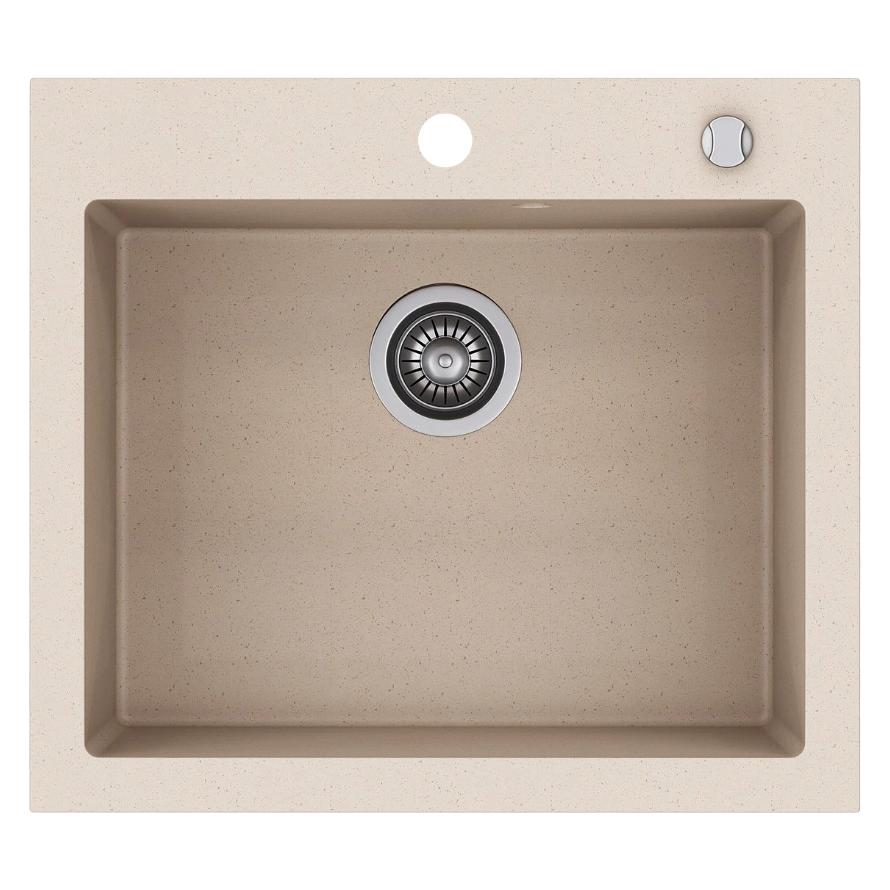 Kernau KGSH 60 1B Sand Granite Single-Bowl Kitchen Sink, 60 cm, Matte Sand Finish (Einbauspüle, 60 cm) (5907377716167)