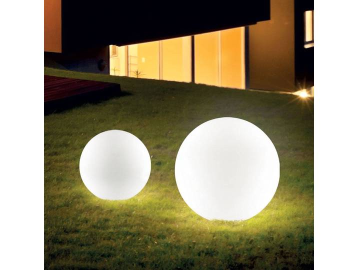 ideal lux Ideal Lux Erdspießleuchte Sole, weiß, Kunststoff, Ø 30 cm Sole, weiß / opal, Kunststoff, Modern,