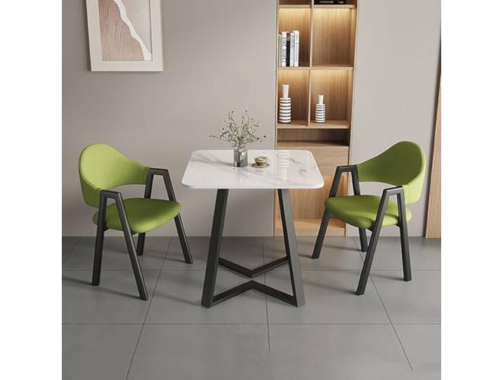 XRRJFYH Esstisch mit 2 Stühlen Set Essgruppe Quadrat Esstisch mit 2 Stühlen Esszimmertische Küchentisch Kitchen Table Dining Table(Green,70cm/27.5in)