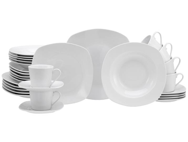 creaTable Kombiservice 30-tlg AMELIE, Weiß, Porzellan